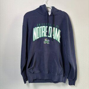 Champion University of Notre Dame Hoodie Sweatshirt Mens L Blue Fighting Irish